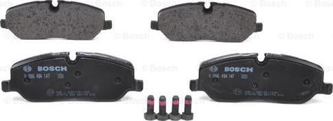 BOSCH 0 986 494 147 - Тормозные колодки, дисковые, комплект unicars.by