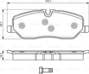 BOSCH 0 986 494 147 - Тормозные колодки, дисковые, комплект unicars.by