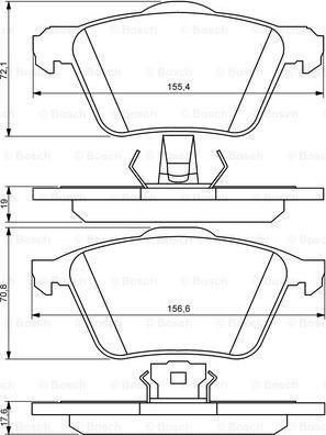 BOSCH 0 986 494 158 - Тормозные колодки, дисковые, комплект unicars.by