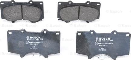 BOSCH 0 986 494 153 - Тормозные колодки, дисковые, комплект unicars.by