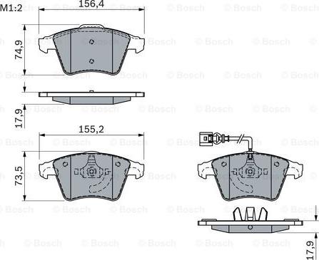 BOSCH 0 986 494 107 - Тормозные колодки, дисковые, комплект unicars.by