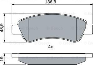 BOSCH 0 986 494 110 - Тормозные колодки, дисковые, комплект unicars.by