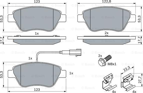 BOSCH 0 986 494 113 - Тормозные колодки, дисковые, комплект unicars.by