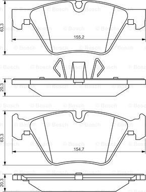 BOSCH 0 986 494 117 - Тормозные колодки, дисковые, комплект unicars.by