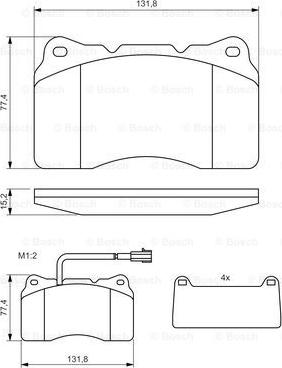 BOSCH 0 986 494 131 - Тормозные колодки, дисковые, комплект unicars.by