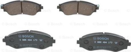 BOSCH 0 986 494 173 - Тормозные колодки, дисковые, комплект unicars.by