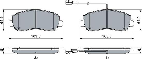 BOSCH 0 986 494 894 - Тормозные колодки, дисковые, комплект unicars.by