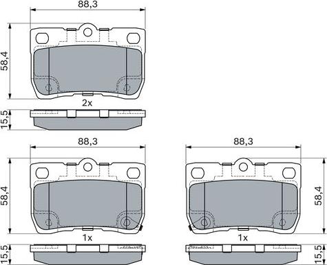 BOSCH 0 986 494 891 - Тормозные колодки, дисковые, комплект unicars.by