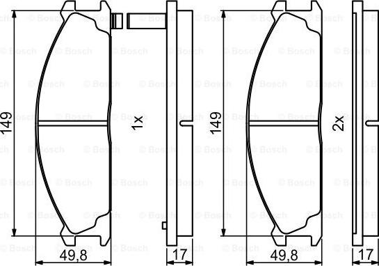 BOSCH 0 986 494 848 - Тормозные колодки, дисковые, комплект unicars.by