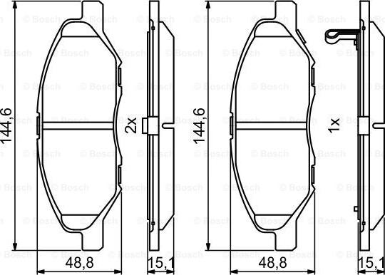 BOSCH 0 986 494 867 - Тормозные колодки, дисковые, комплект unicars.by