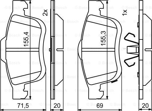 BOSCH 0 986 494 801 - Тормозные колодки, дисковые, комплект unicars.by