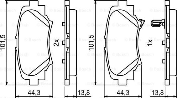 BOSCH 0 986 494 803 - Тормозные колодки, дисковые, комплект unicars.by