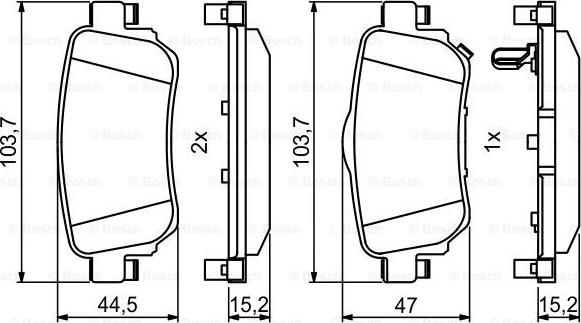 BOSCH 0 986 494 816 - Тормозные колодки, дисковые, комплект unicars.by