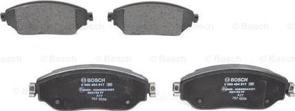 BOSCH 0 986 494 817 - Тормозные колодки, дисковые, комплект unicars.by