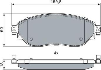 BOSCH 0 986 494 817 - Тормозные колодки, дисковые, комплект unicars.by