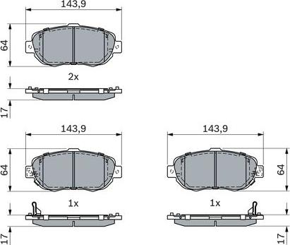 BOSCH 0 986 494 882 - Тормозные колодки, дисковые, комплект unicars.by