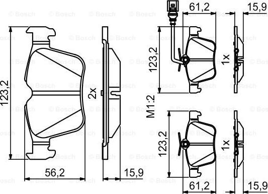 BOSCH 0 986 494 835 - Тормозные колодки, дисковые, комплект unicars.by