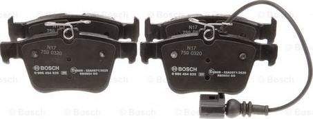 BOSCH 0 986 494 835 - Тормозные колодки, дисковые, комплект unicars.by