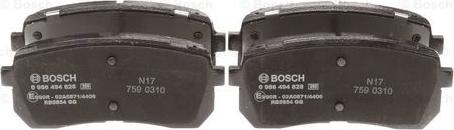 BOSCH 0 986 494 828 - Тормозные колодки, дисковые, комплект unicars.by