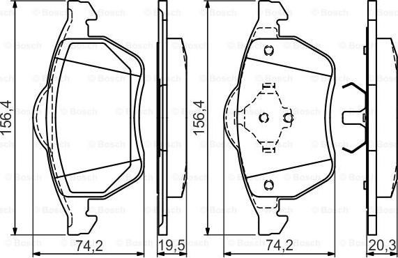 BOSCH 0 986 494 390 - Тормозные колодки, дисковые, комплект unicars.by