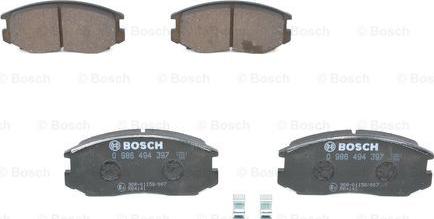 BOSCH 0 986 494 397 - Тормозные колодки, дисковые, комплект unicars.by