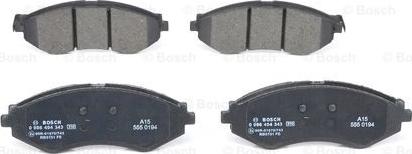 BOSCH 0 986 494 343 - Тормозные колодки, дисковые, комплект unicars.by