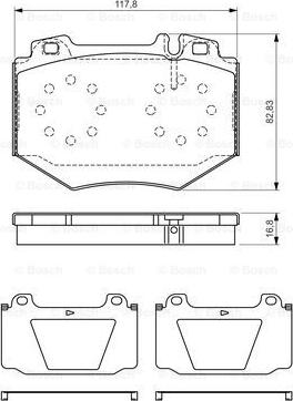 BOSCH 0 986 494 352 - Тормозные колодки, дисковые, комплект unicars.by