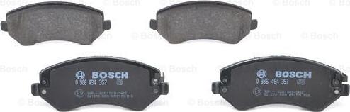 BOSCH 0 986 494 357 - Тормозные колодки, дисковые, комплект unicars.by