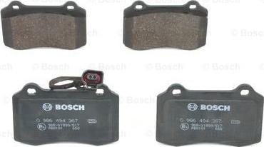 BOSCH 0 986 494 367 - Тормозные колодки, дисковые, комплект unicars.by