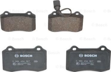 BOSCH 0 986 494 367 - Тормозные колодки, дисковые, комплект unicars.by