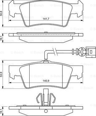 BOSCH 0 986 494 309 - Тормозные колодки, дисковые, комплект unicars.by