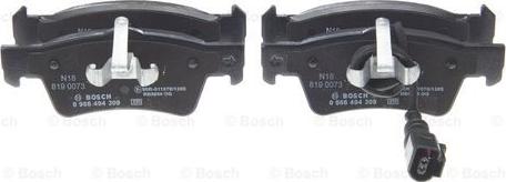 BOSCH 0 986 494 309 - Тормозные колодки, дисковые, комплект unicars.by