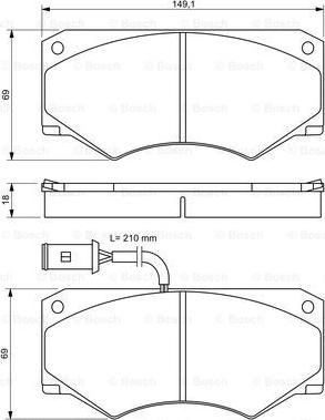 BOSCH 0 986 494 301 - Тормозные колодки, дисковые, комплект unicars.by