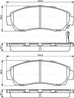 BOSCH 0 986 494 308 - Тормозные колодки, дисковые, комплект unicars.by