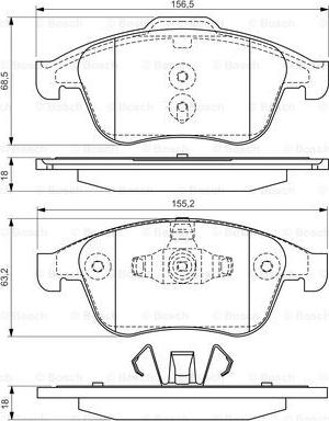 BOSCH 0 986 494 381 - Тормозные колодки, дисковые, комплект unicars.by