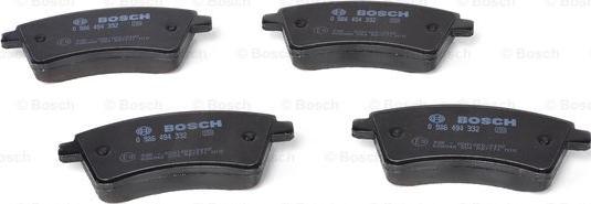 BOSCH 0 986 494 332 - Тормозные колодки, дисковые, комплект unicars.by