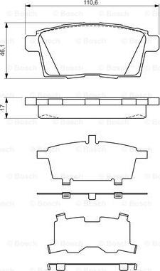 BOSCH 0 986 494 376 - Тормозные колодки, дисковые, комплект unicars.by