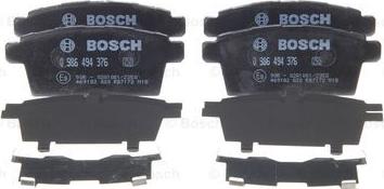 BOSCH 0 986 494 376 - Тормозные колодки, дисковые, комплект unicars.by