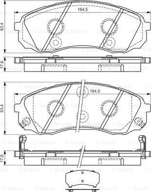 BOSCH 0 986 494 377 - Тормозные колодки, дисковые, комплект unicars.by