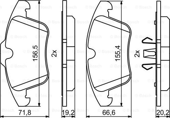 BOSCH 0 986 494 246 - Тормозные колодки, дисковые, комплект unicars.by