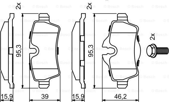 BOSCH 0 986 494 242 - Тормозные колодки, дисковые, комплект unicars.by