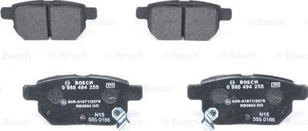 BOSCH 0 986 494 255 - Тормозные колодки, дисковые, комплект unicars.by