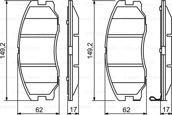 BOSCH 0 986 494 250 - Тормозные колодки, дисковые, комплект unicars.by