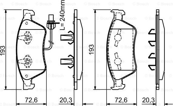 BOSCH 0 986 494 200 - Тормозные колодки, дисковые, комплект unicars.by