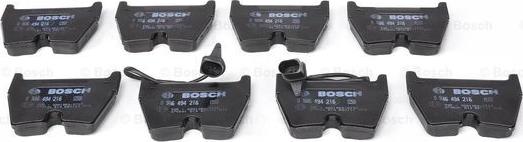 BOSCH 0 986 494 216 - Тормозные колодки, дисковые, комплект unicars.by