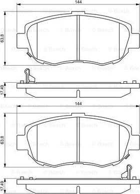 BOSCH 0 986 494 211 - Тормозные колодки, дисковые, комплект unicars.by