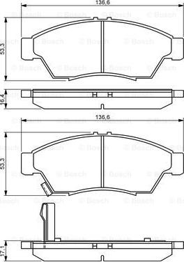 BOSCH 0 986 494 238 - Тормозные колодки, дисковые, комплект unicars.by