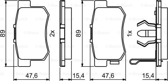 BOSCH 0 986 494 233 - Тормозные колодки, дисковые, комплект unicars.by