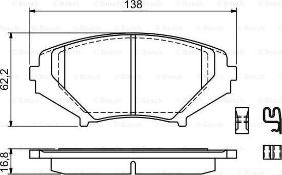 BOSCH 0 986 494 220 - Тормозные колодки, дисковые, комплект unicars.by