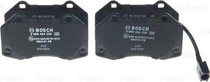 BOSCH 0 986 494 228 - Тормозные колодки, дисковые, комплект unicars.by